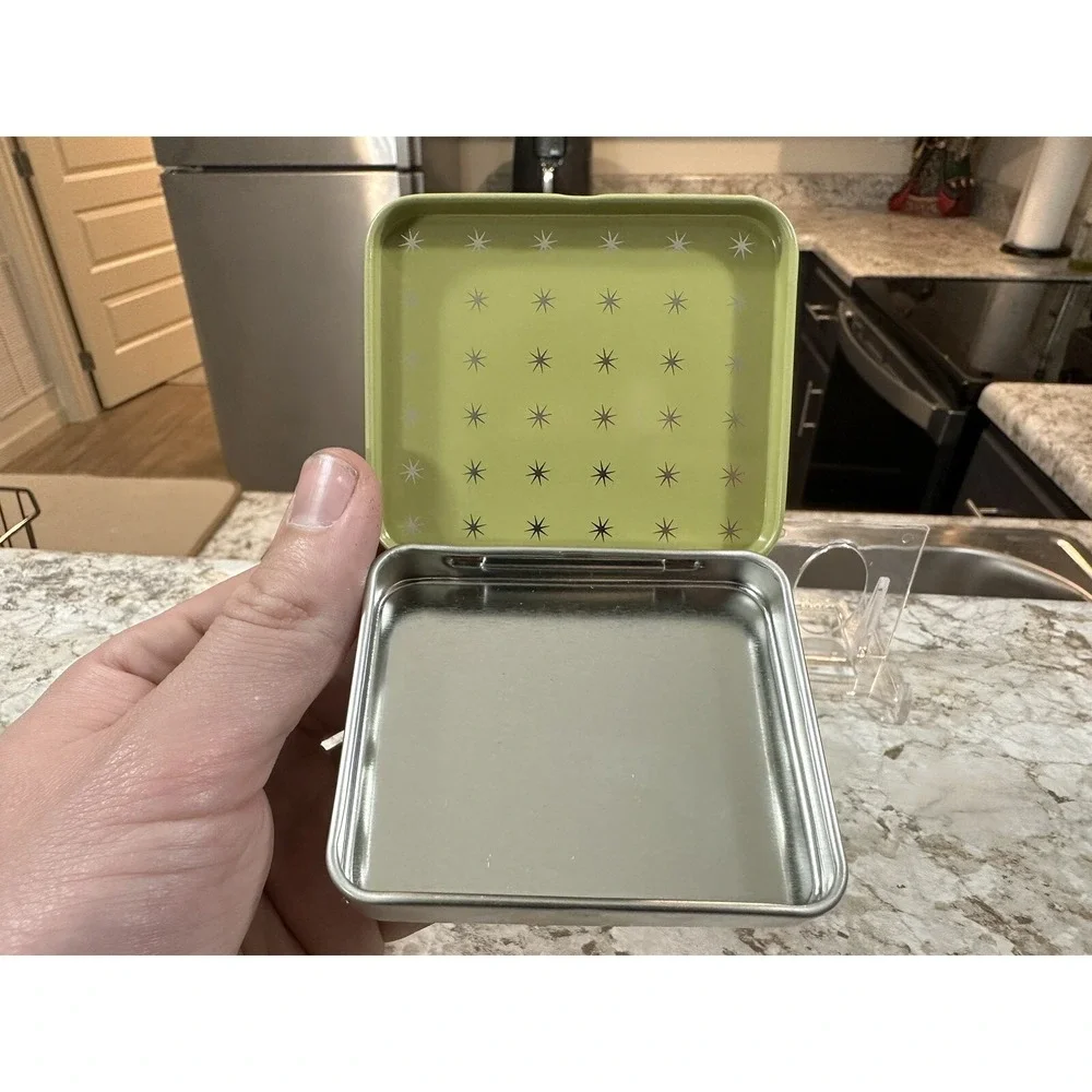 Vintage‎ Sanrio Keroppi Tin Case 1996 Japan Frog Metal Square Blue Green